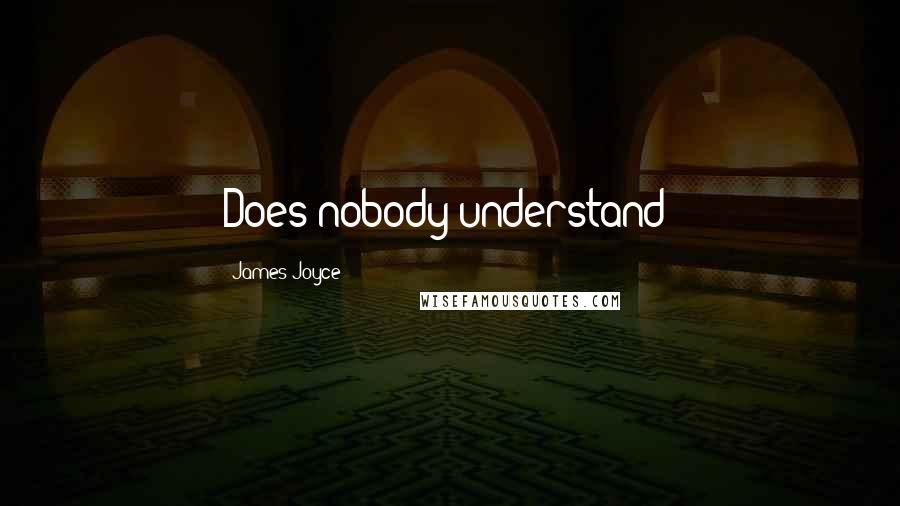 James Joyce Quotes: Does nobody understand?