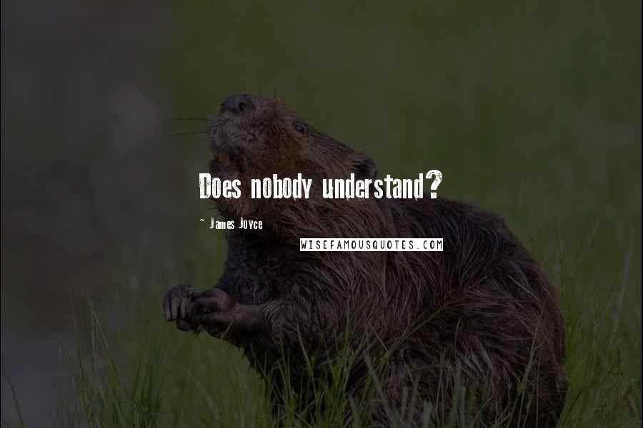 James Joyce Quotes: Does nobody understand?