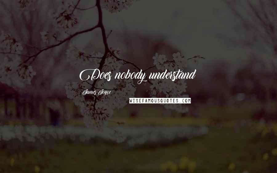 James Joyce Quotes: Does nobody understand?