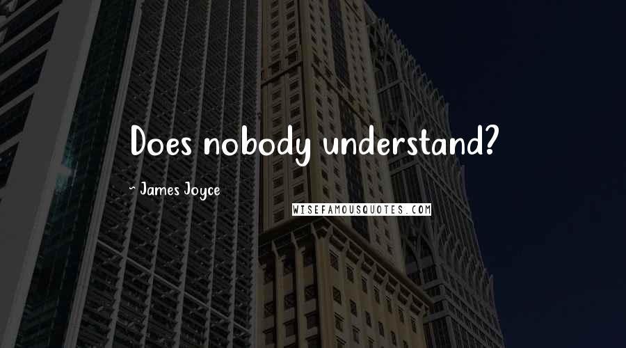 James Joyce Quotes: Does nobody understand?