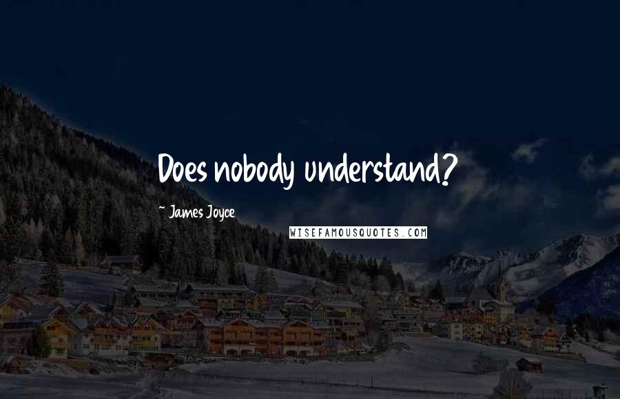 James Joyce Quotes: Does nobody understand?