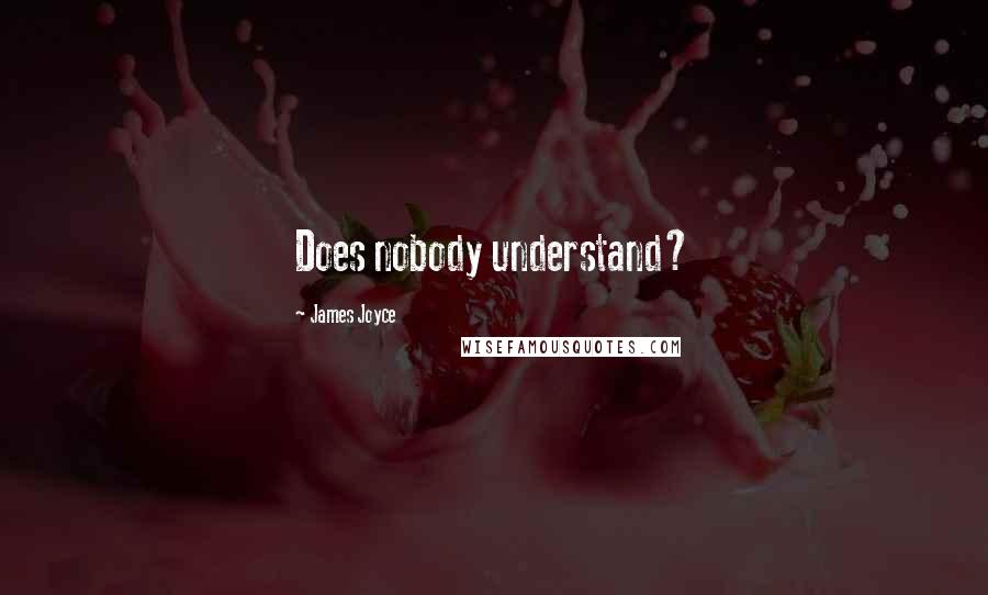 James Joyce Quotes: Does nobody understand?