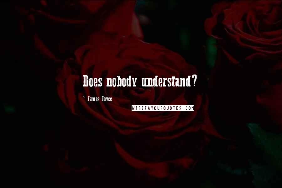 James Joyce Quotes: Does nobody understand?