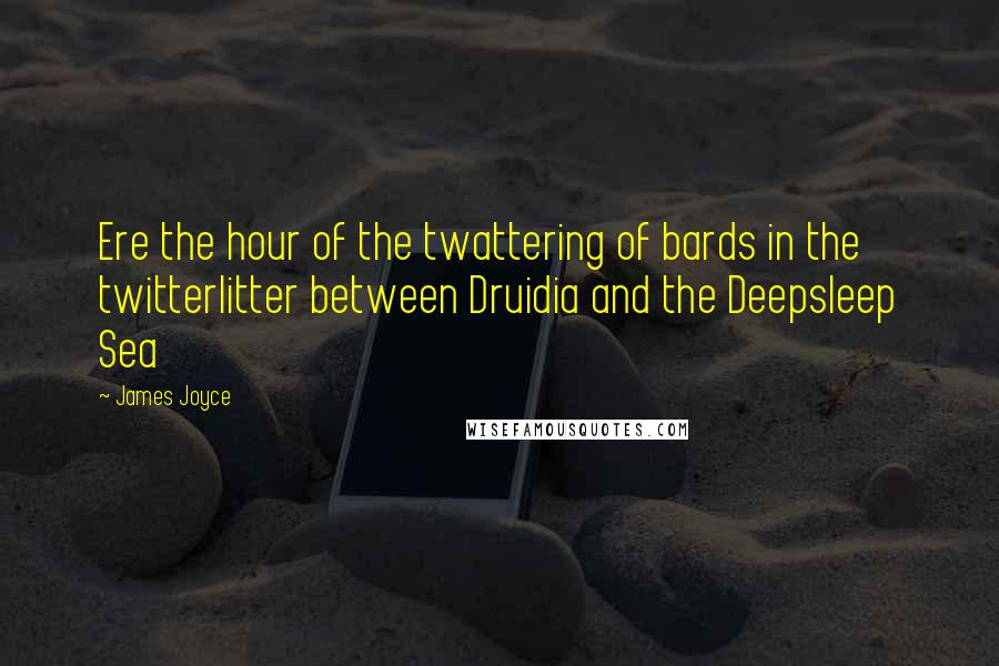 James Joyce Quotes: Ere the hour of the twattering of bards in the twitterlitter between Druidia and the Deepsleep Sea