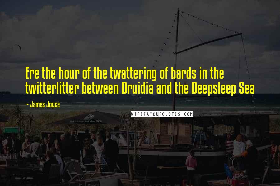 James Joyce Quotes: Ere the hour of the twattering of bards in the twitterlitter between Druidia and the Deepsleep Sea
