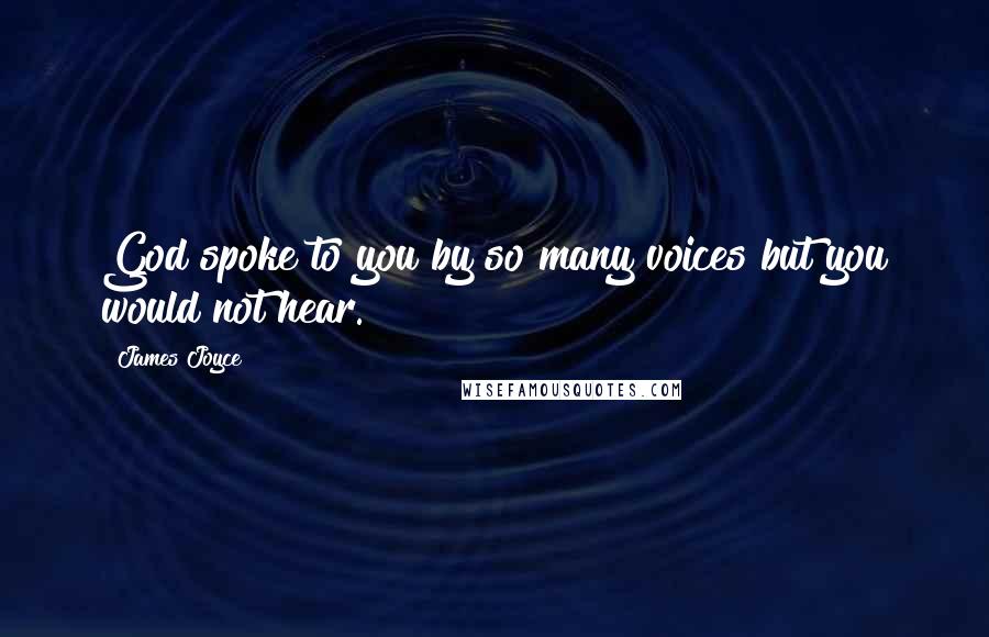James Joyce Quotes: God spoke to you by so many voices but you would not hear.