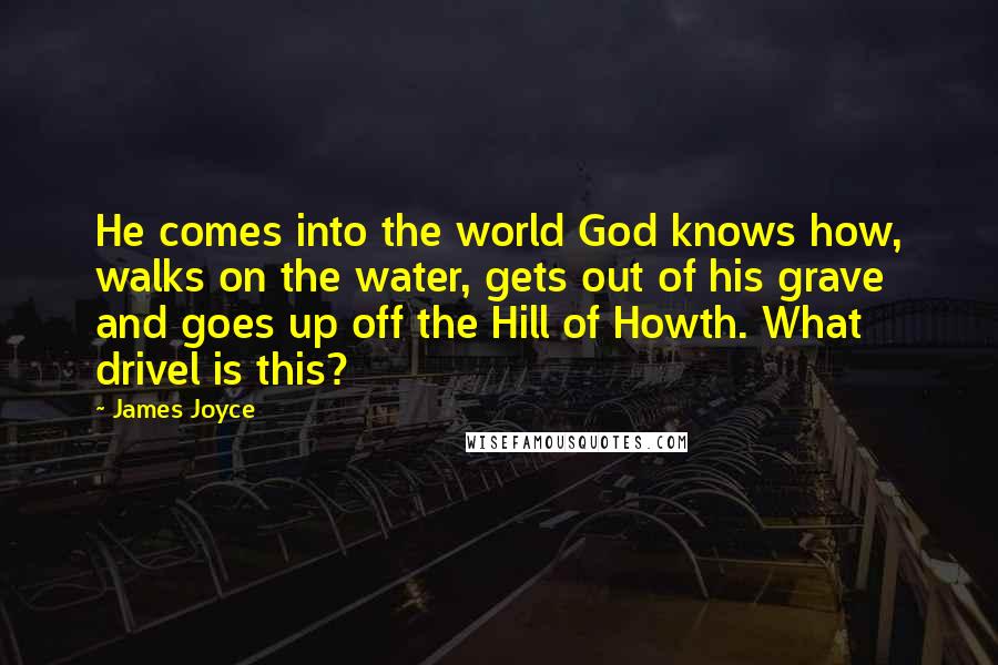 James Joyce Quotes: He comes into the world God knows how, walks on the water, gets out of his grave and goes up off the Hill of Howth. What drivel is this?