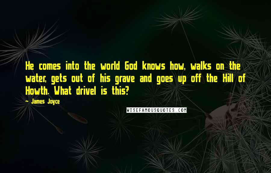 James Joyce Quotes: He comes into the world God knows how, walks on the water, gets out of his grave and goes up off the Hill of Howth. What drivel is this?