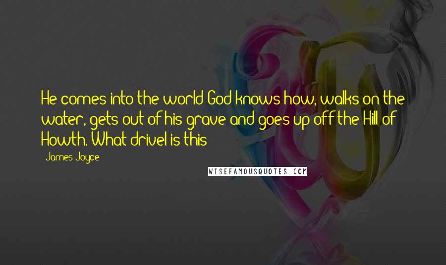 James Joyce Quotes: He comes into the world God knows how, walks on the water, gets out of his grave and goes up off the Hill of Howth. What drivel is this?