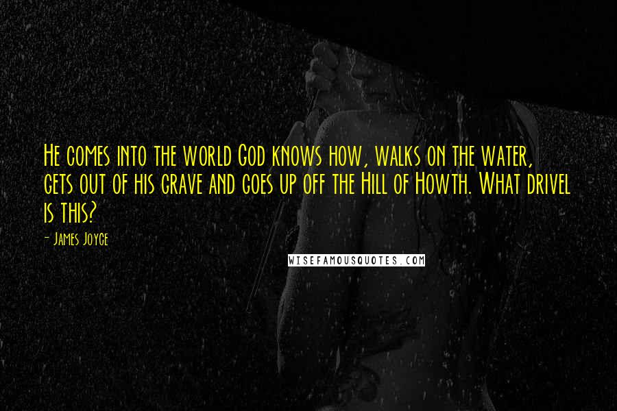 James Joyce Quotes: He comes into the world God knows how, walks on the water, gets out of his grave and goes up off the Hill of Howth. What drivel is this?