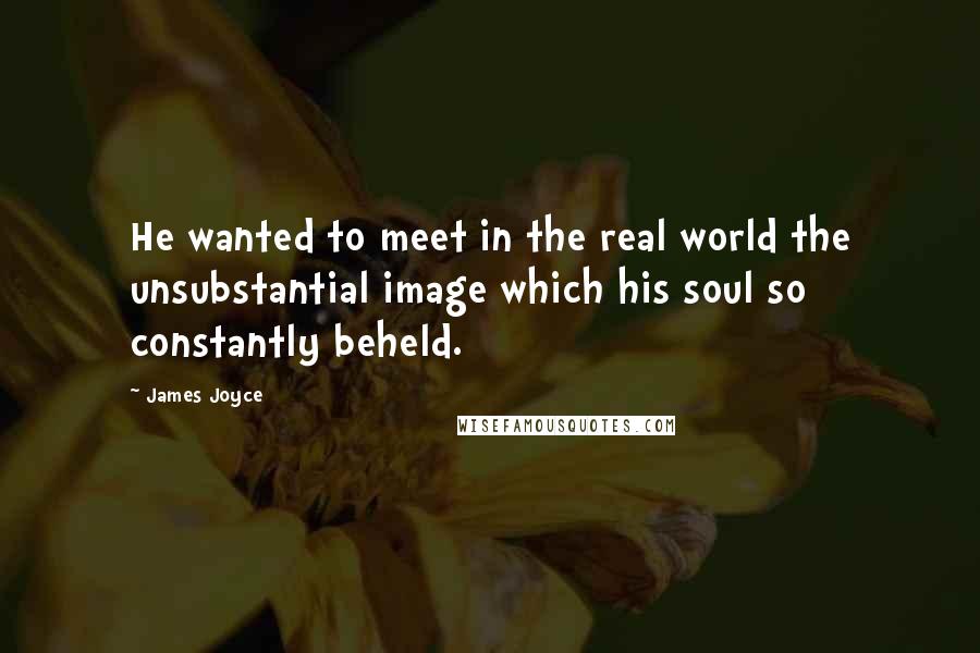 James Joyce Quotes: He wanted to meet in the real world the unsubstantial image which his soul so constantly beheld.