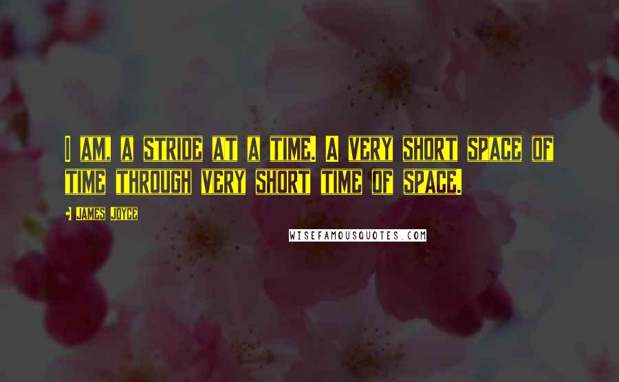 James Joyce Quotes: I am, a stride at a time. A very short space of time through very short time of space.