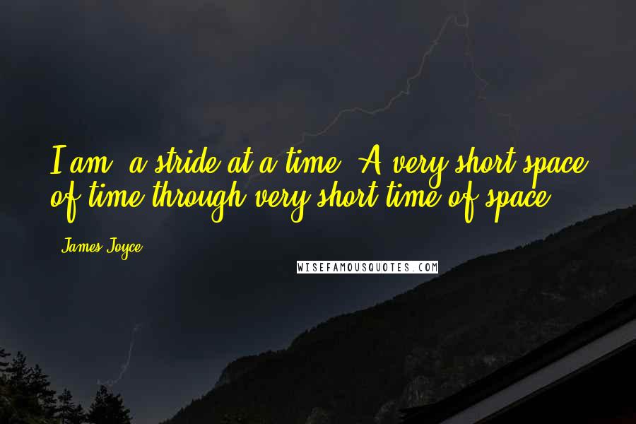 James Joyce Quotes: I am, a stride at a time. A very short space of time through very short time of space.