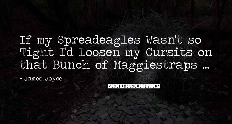 James Joyce Quotes: If my Spreadeagles Wasn't so Tight I'd Loosen my Cursits on that Bunch of Maggiestraps ...