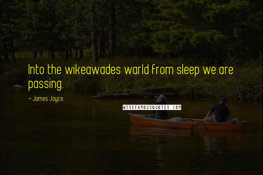 James Joyce Quotes: Into the wikeawades warld from sleep we are passing.