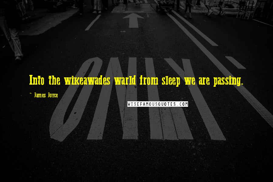 James Joyce Quotes: Into the wikeawades warld from sleep we are passing.
