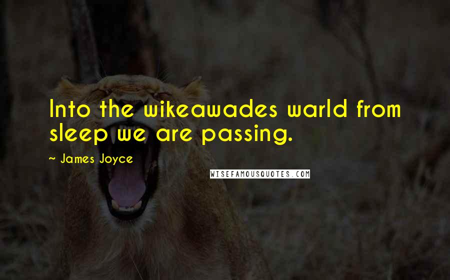 James Joyce Quotes: Into the wikeawades warld from sleep we are passing.