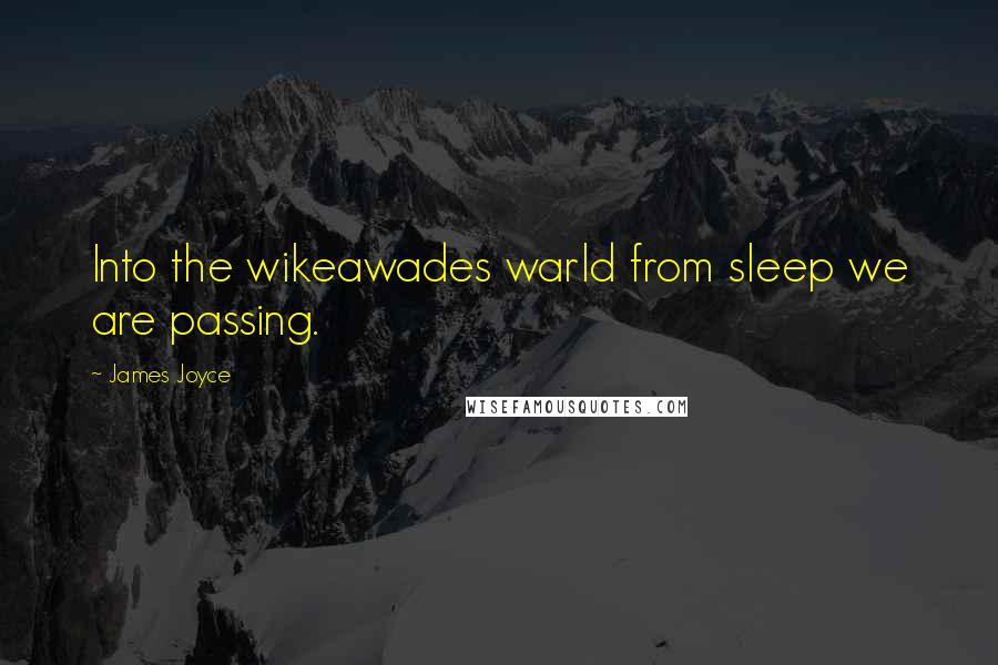 James Joyce Quotes: Into the wikeawades warld from sleep we are passing.