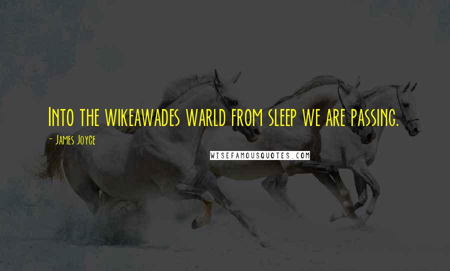 James Joyce Quotes: Into the wikeawades warld from sleep we are passing.