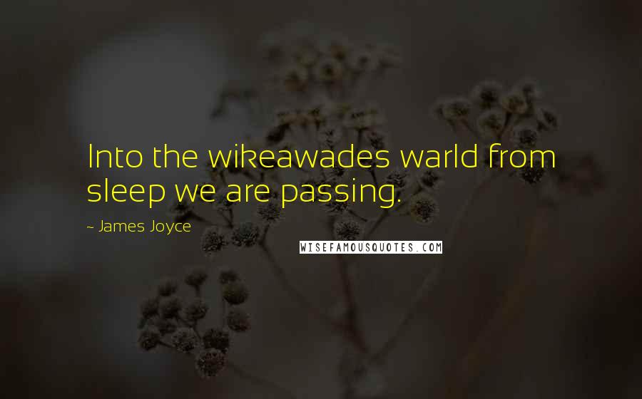 James Joyce Quotes: Into the wikeawades warld from sleep we are passing.