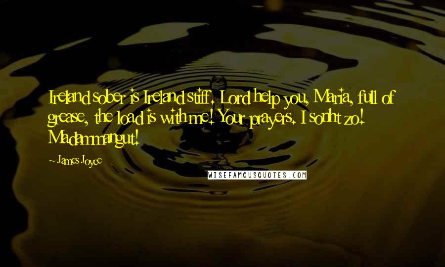 James Joyce Quotes: Ireland sober is Ireland stiff. Lord help you, Maria, full of grease, the load is with me! Your prayers. I sonht zo! Madammangut!