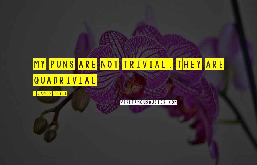 James Joyce Quotes: My puns are not trivial. They are quadrivial