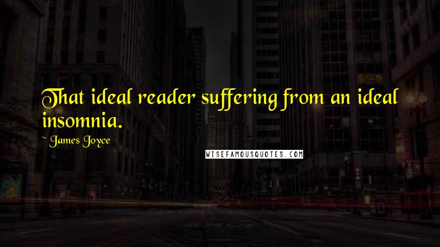 James Joyce Quotes: That ideal reader suffering from an ideal insomnia.