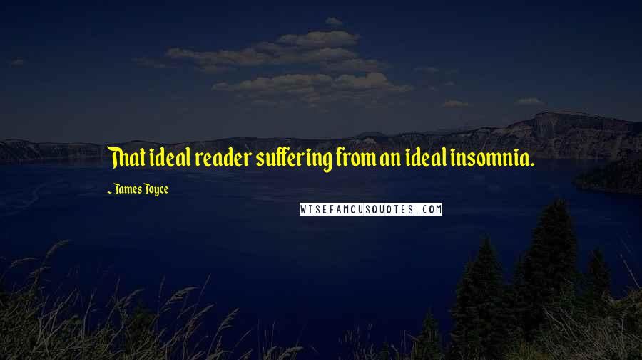 James Joyce Quotes: That ideal reader suffering from an ideal insomnia.