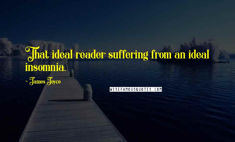 James Joyce Quotes: That ideal reader suffering from an ideal insomnia.