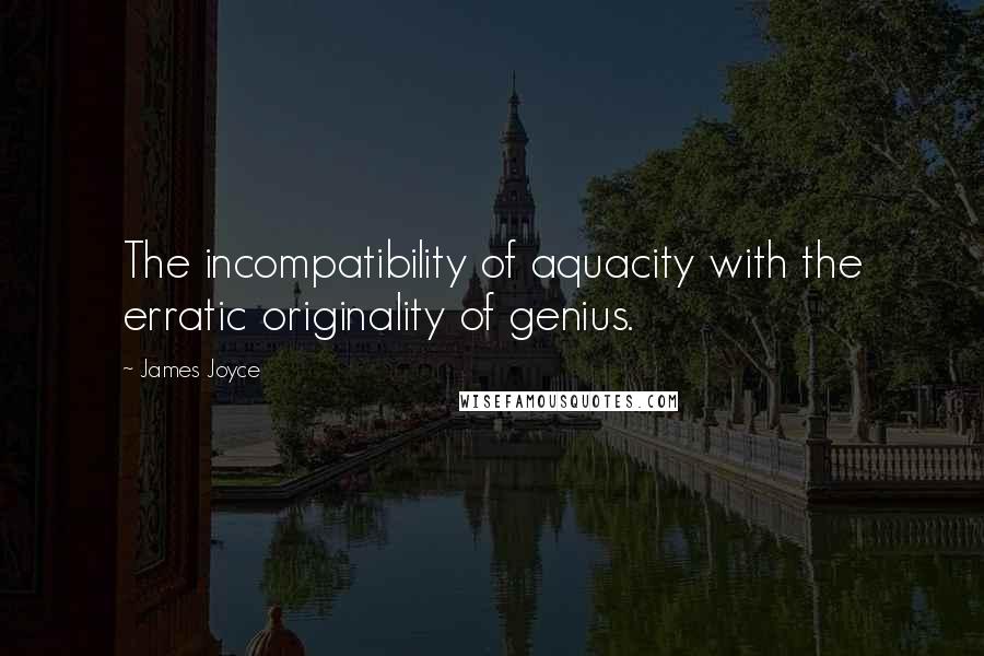 James Joyce Quotes: The incompatibility of aquacity with the erratic originality of genius.