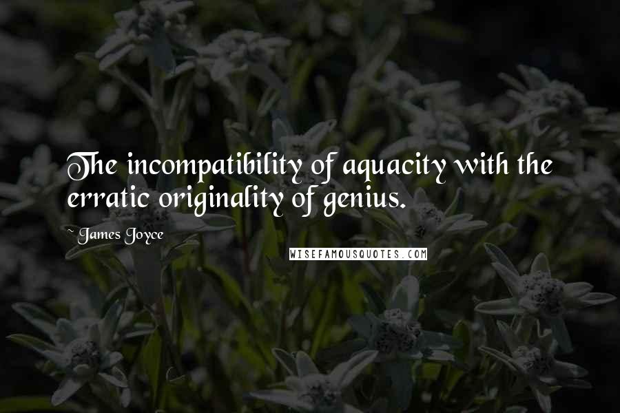 James Joyce Quotes: The incompatibility of aquacity with the erratic originality of genius.