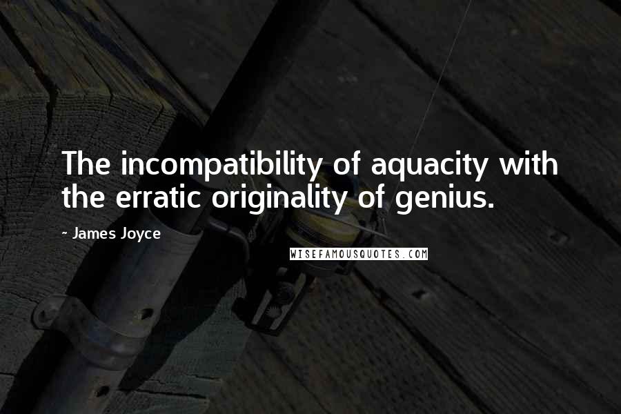 James Joyce Quotes: The incompatibility of aquacity with the erratic originality of genius.