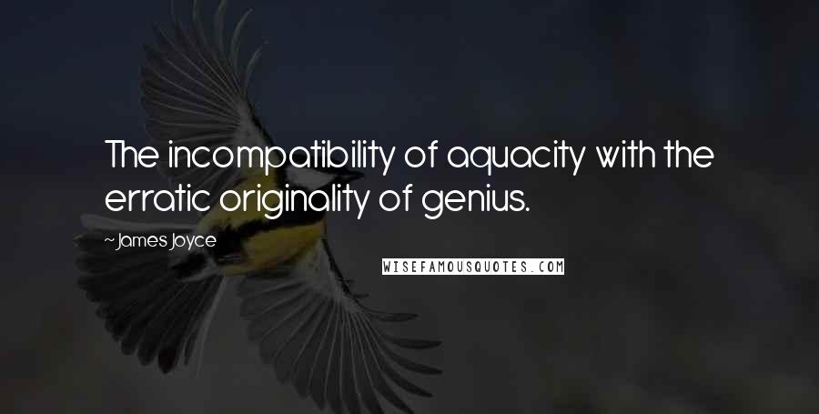 James Joyce Quotes: The incompatibility of aquacity with the erratic originality of genius.