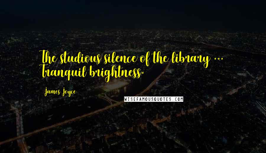 James Joyce Quotes: The studious silence of the library ... Tranquil brightness.