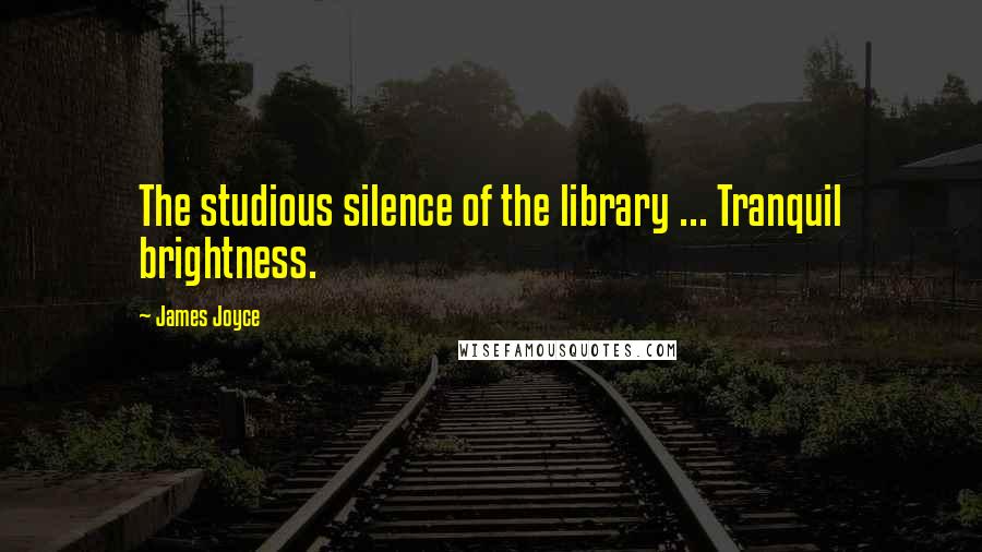 James Joyce Quotes: The studious silence of the library ... Tranquil brightness.