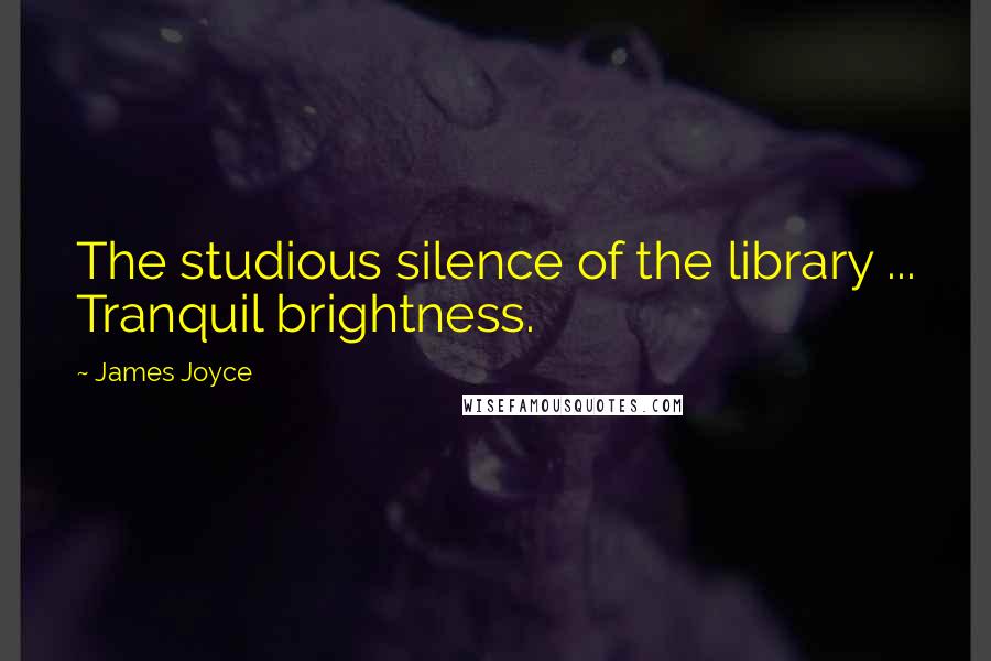 James Joyce Quotes: The studious silence of the library ... Tranquil brightness.
