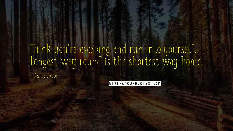 James Joyce Quotes: Think you're escaping and run into yourself. Longest way round is the shortest way home.