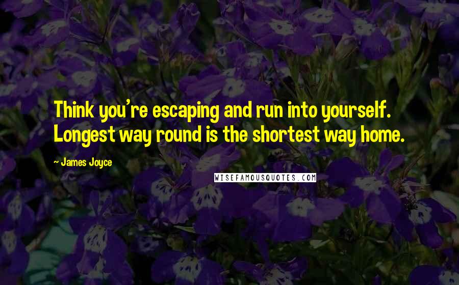 James Joyce Quotes: Think you're escaping and run into yourself. Longest way round is the shortest way home.