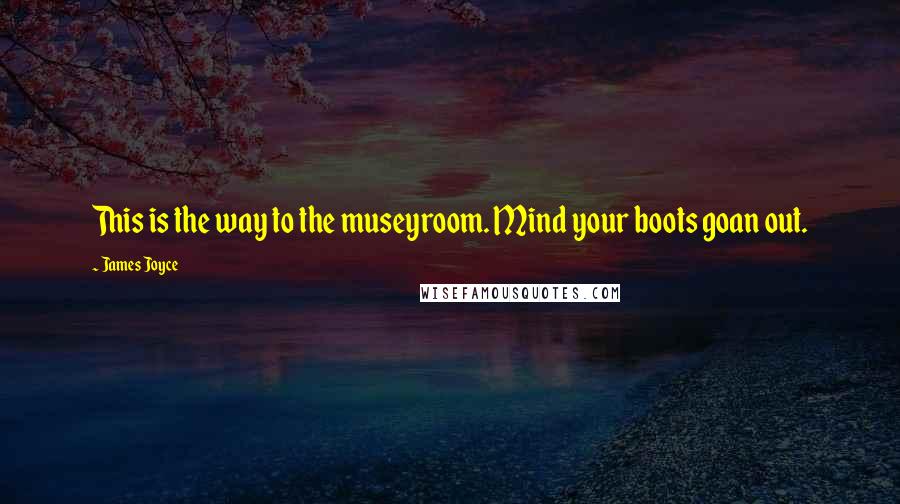 James Joyce Quotes: This is the way to the museyroom. Mind your boots goan out.