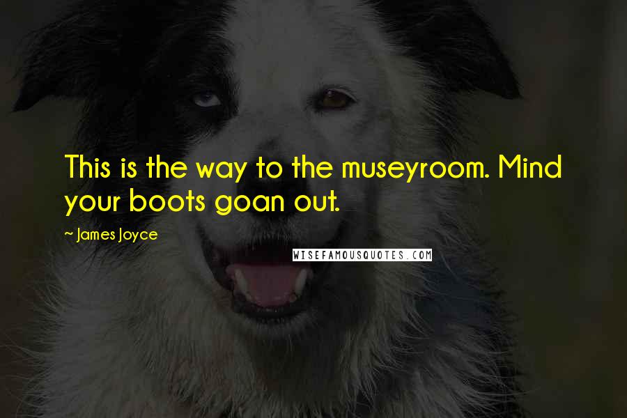 James Joyce Quotes: This is the way to the museyroom. Mind your boots goan out.