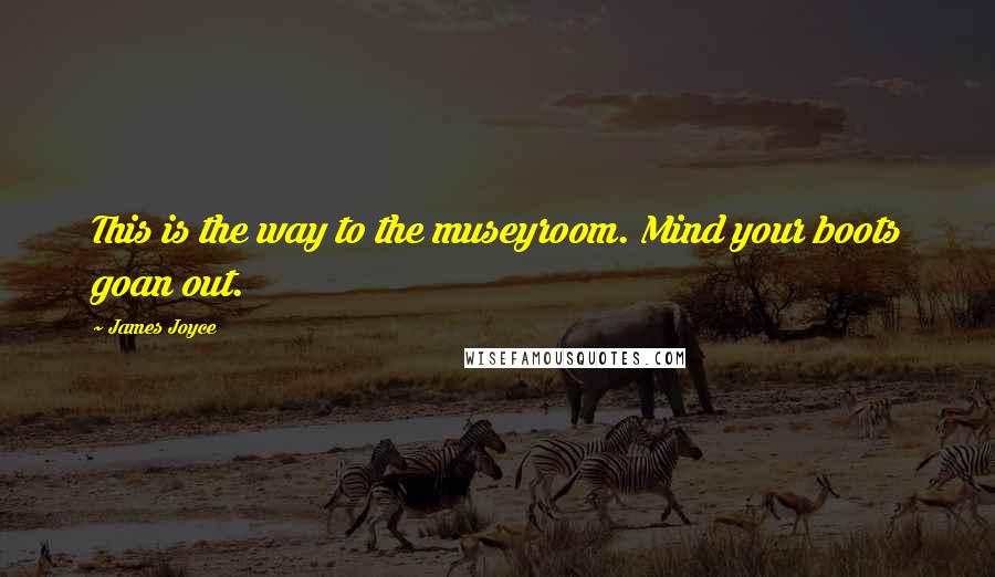 James Joyce Quotes: This is the way to the museyroom. Mind your boots goan out.