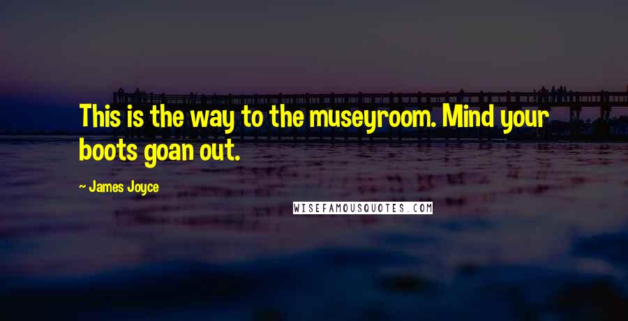 James Joyce Quotes: This is the way to the museyroom. Mind your boots goan out.