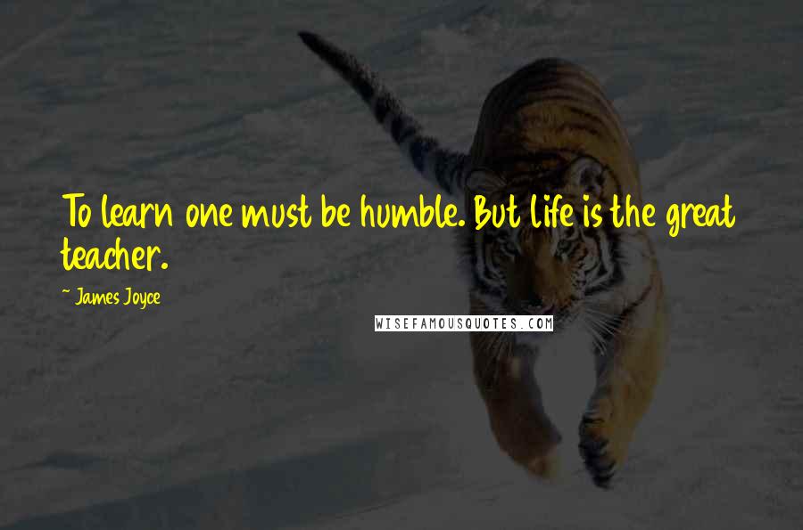 James Joyce Quotes: To learn one must be humble. But life is the great teacher.