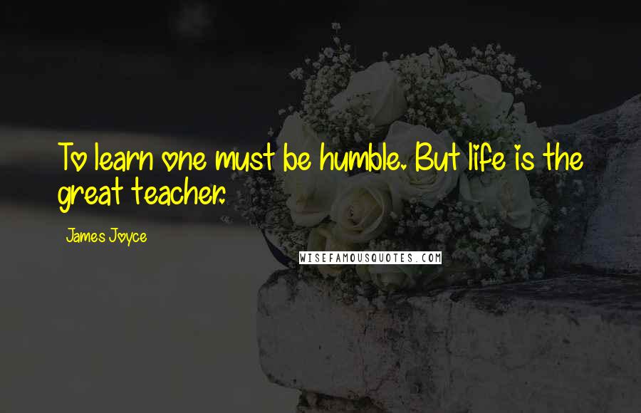 James Joyce Quotes: To learn one must be humble. But life is the great teacher.