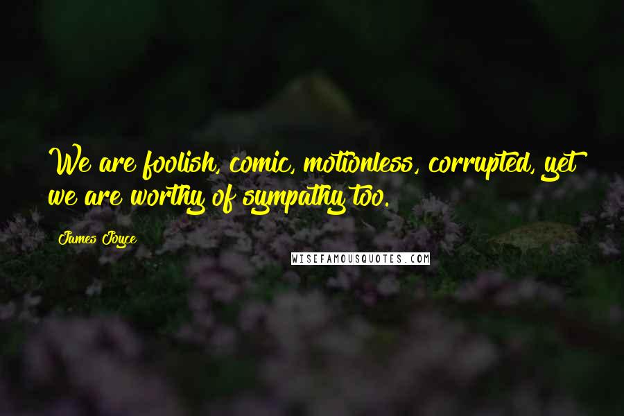 James Joyce Quotes: We are foolish, comic, motionless, corrupted, yet we are worthy of sympathy too.