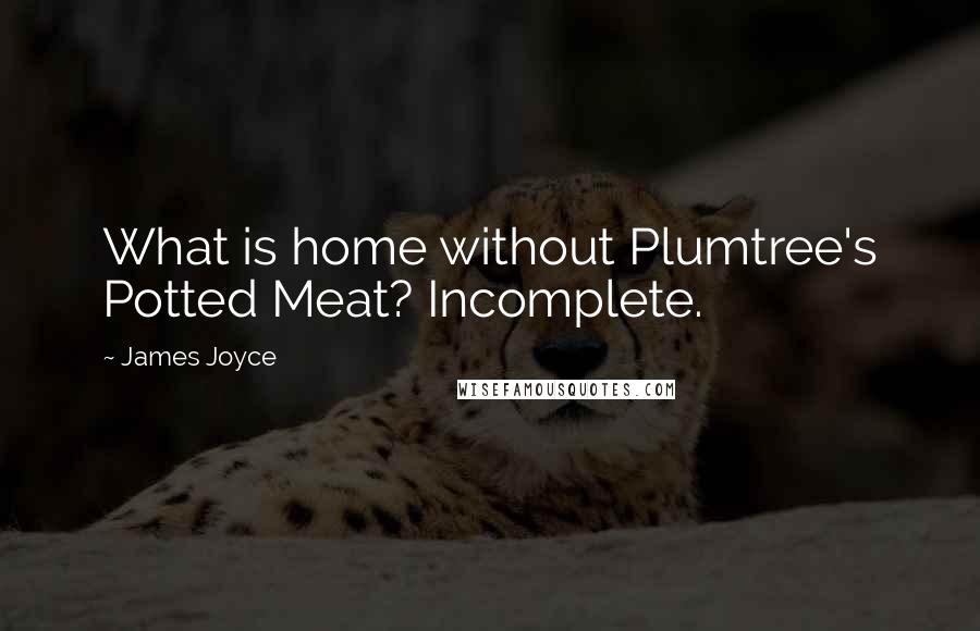 James Joyce Quotes: What is home without Plumtree's Potted Meat? Incomplete.