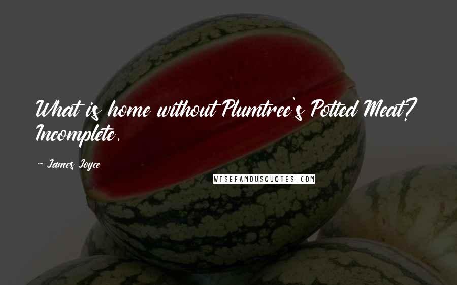 James Joyce Quotes: What is home without Plumtree's Potted Meat? Incomplete.