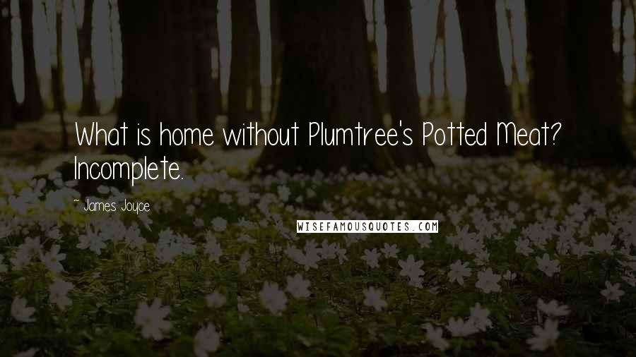 James Joyce Quotes: What is home without Plumtree's Potted Meat? Incomplete.