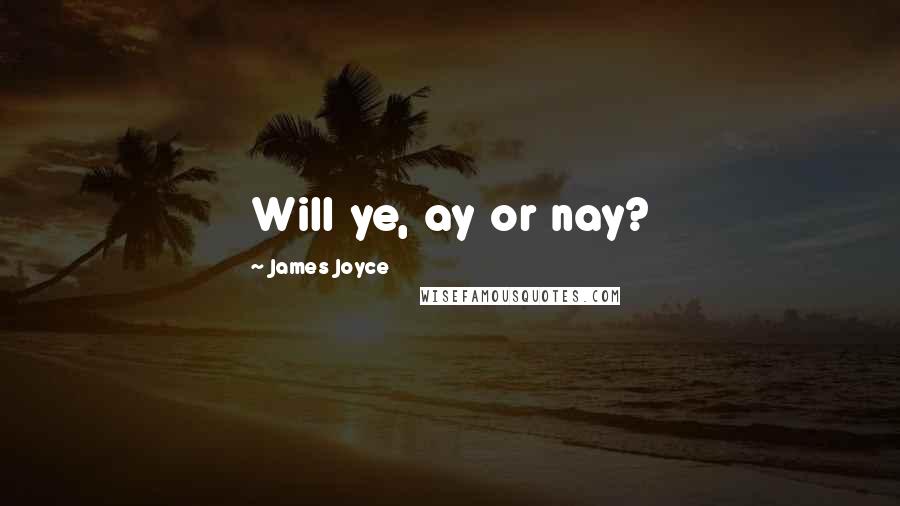 James Joyce Quotes: Will ye, ay or nay?