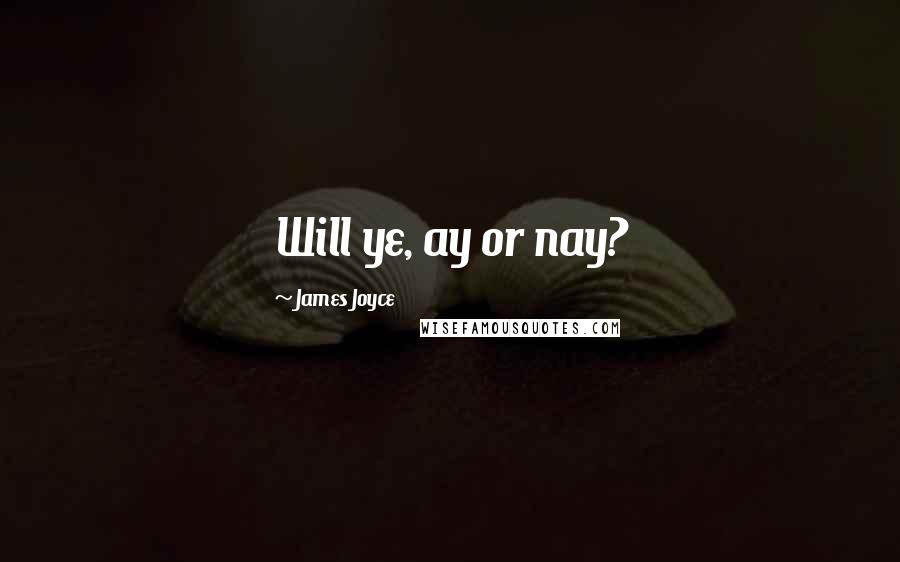 James Joyce Quotes: Will ye, ay or nay?